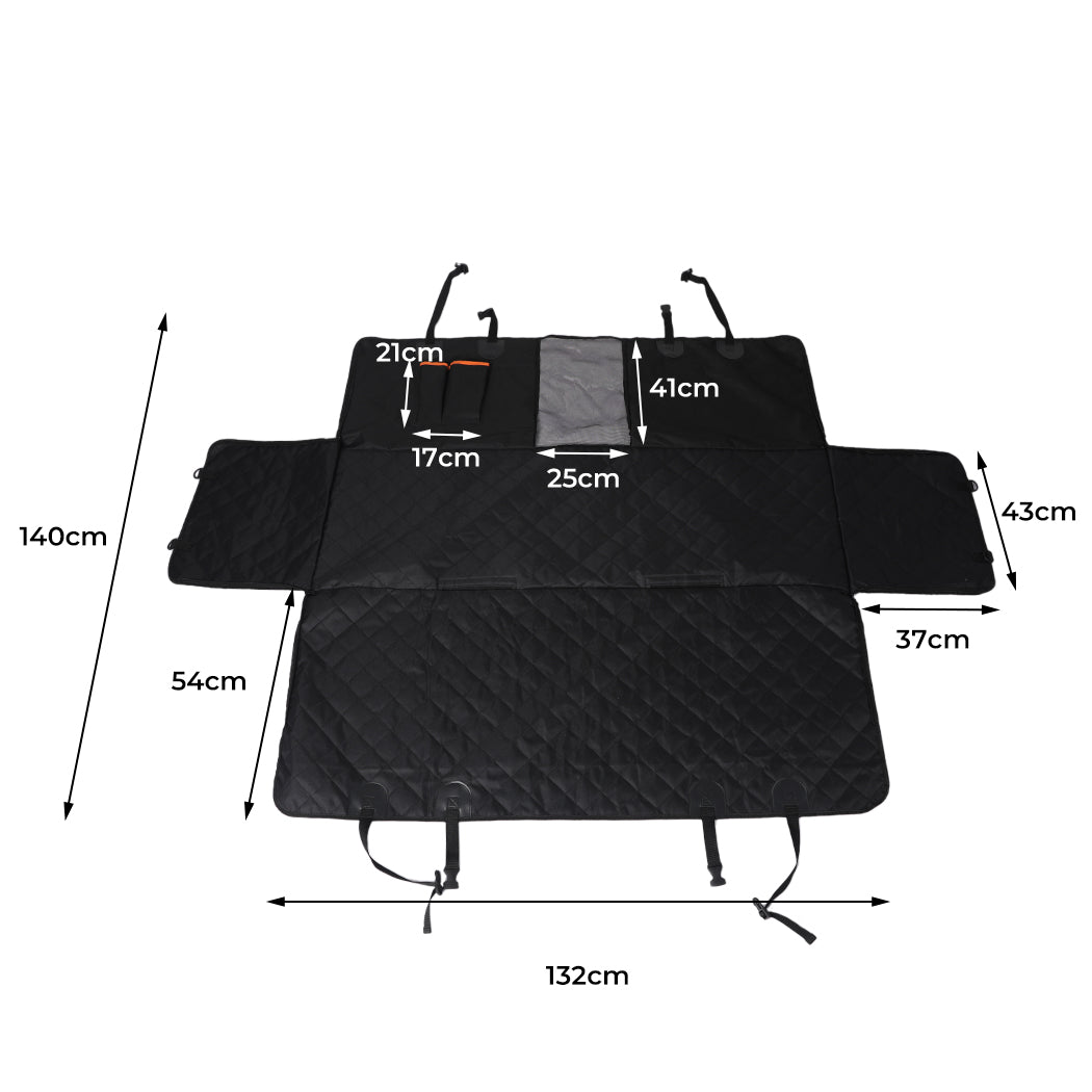 PaWz Pet Car Seat Cover Cat Dog Hammock Non Slip Waterproof Protector Mat Black